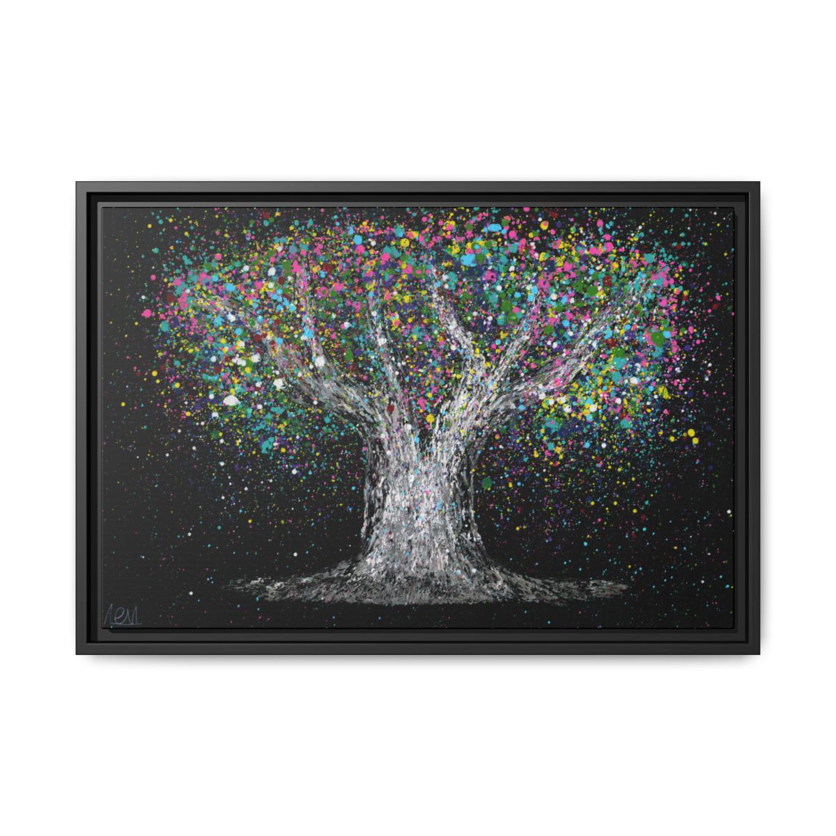 Tree Of Life - Colorful Dream framed canvas print, black frame