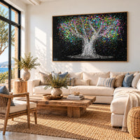 Tree Of Life - Colorful Dream canvas wall art in a coastal bright living room