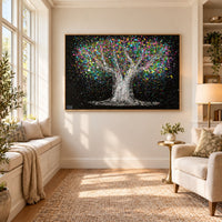 Tree Of Life - Colorful Dream canvas wall art in a bright reading nook