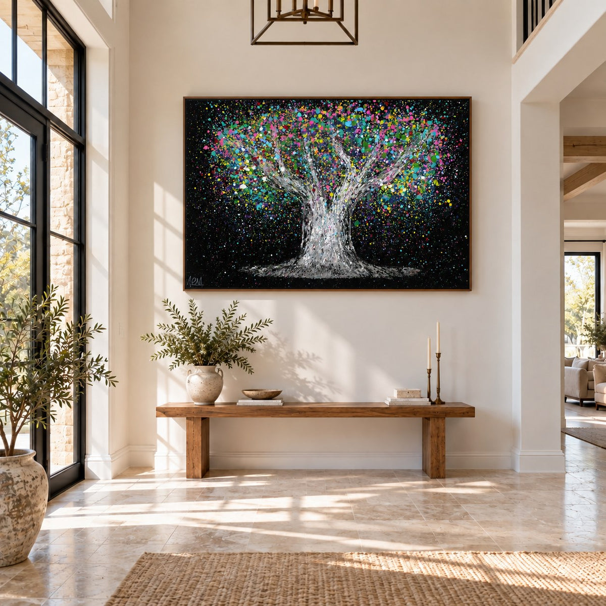 Tree Of Life - Colorful Dream canvas wall art in a stylish room