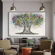 Limited Edition Print - Tree Of Life - Colorful Life - Canvas BY Albert Levi Art