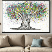 Tree Of Life - Colorful Life - Canvas BY Albert Levi Art