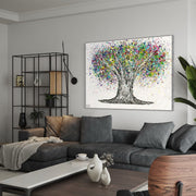 Limited Edition Print - Tree Of Life - Colorful Life - Canvas BY Albert Levi Art