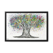 Tree Of Life Colorful Life framed canvas print, black frame