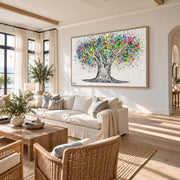 Tree Of Life Colorful Life canvas wall art, living coastal room mockup