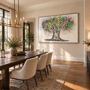 Tree Of Life Colorful Life canvas wall art, dining elegant room mockup