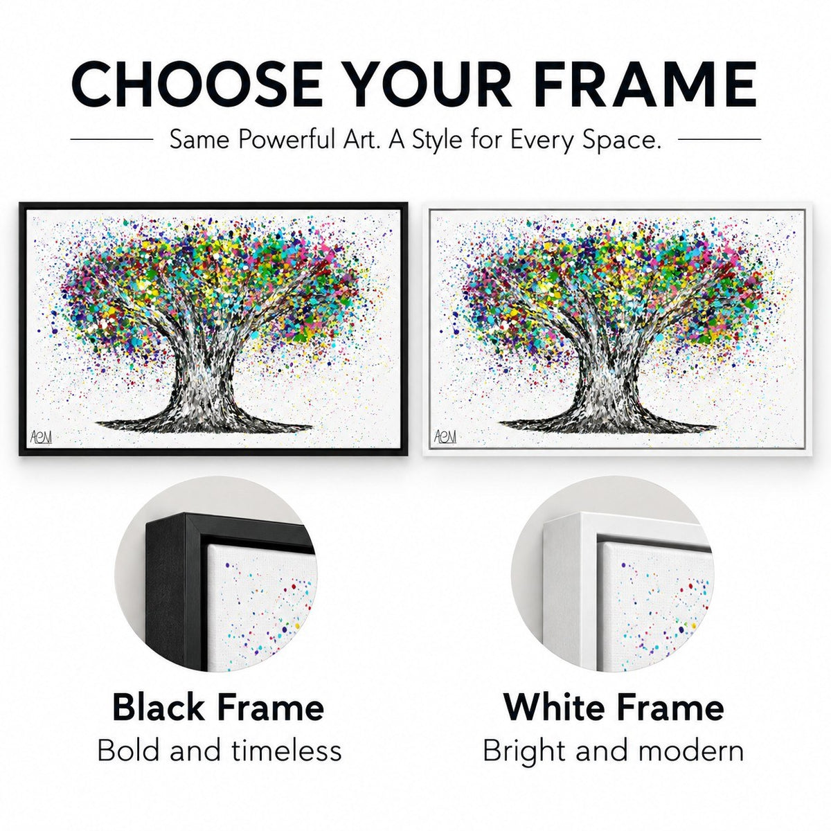 Tree Of Life Colorful Life canvas frame options