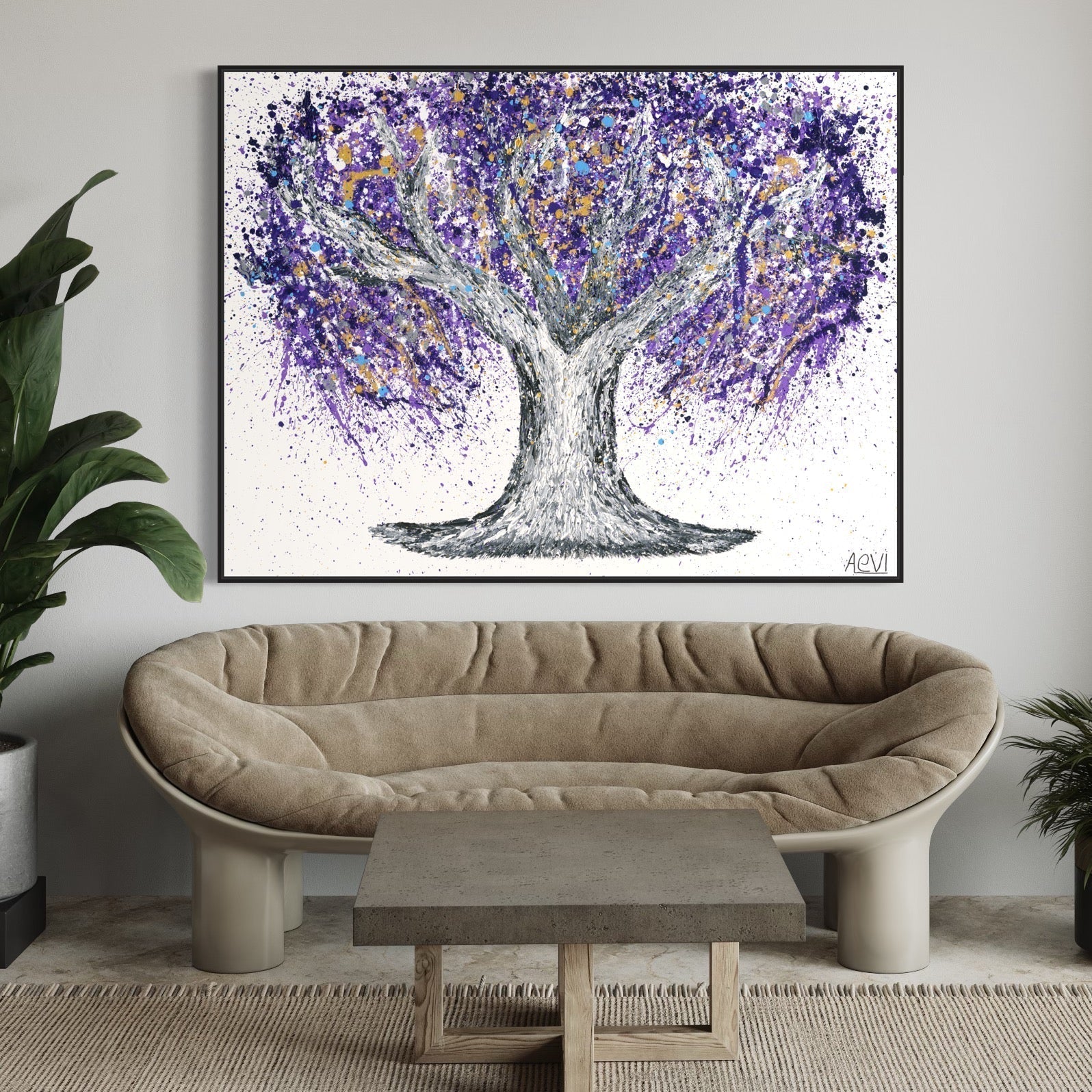 ORIGINAL ARTWORK - GENTLE PURPLE - Canvas BY Albert Levi Art