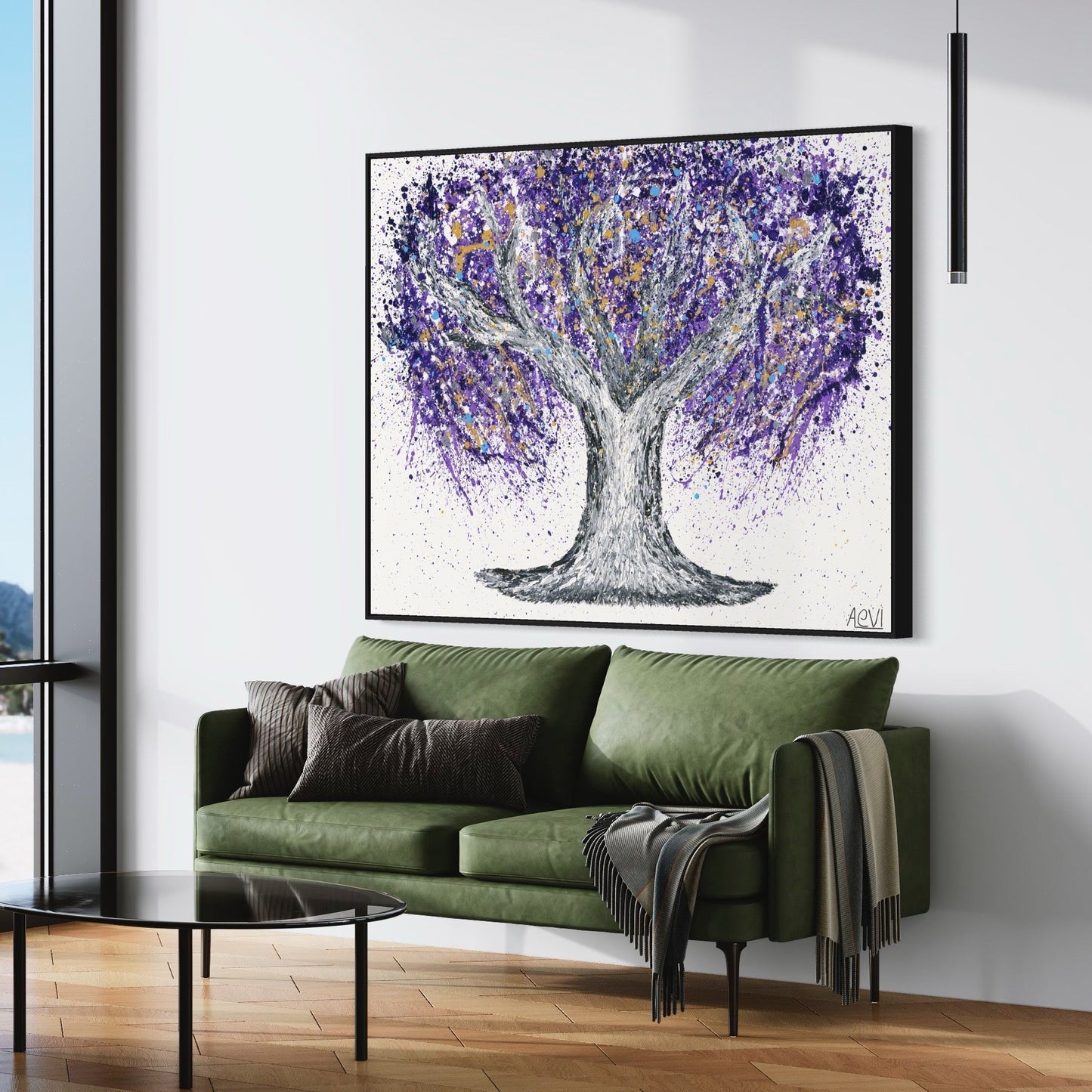 ORIGINAL ARTWORK - GENTLE PURPLE - Canvas BY Albert Levi Art