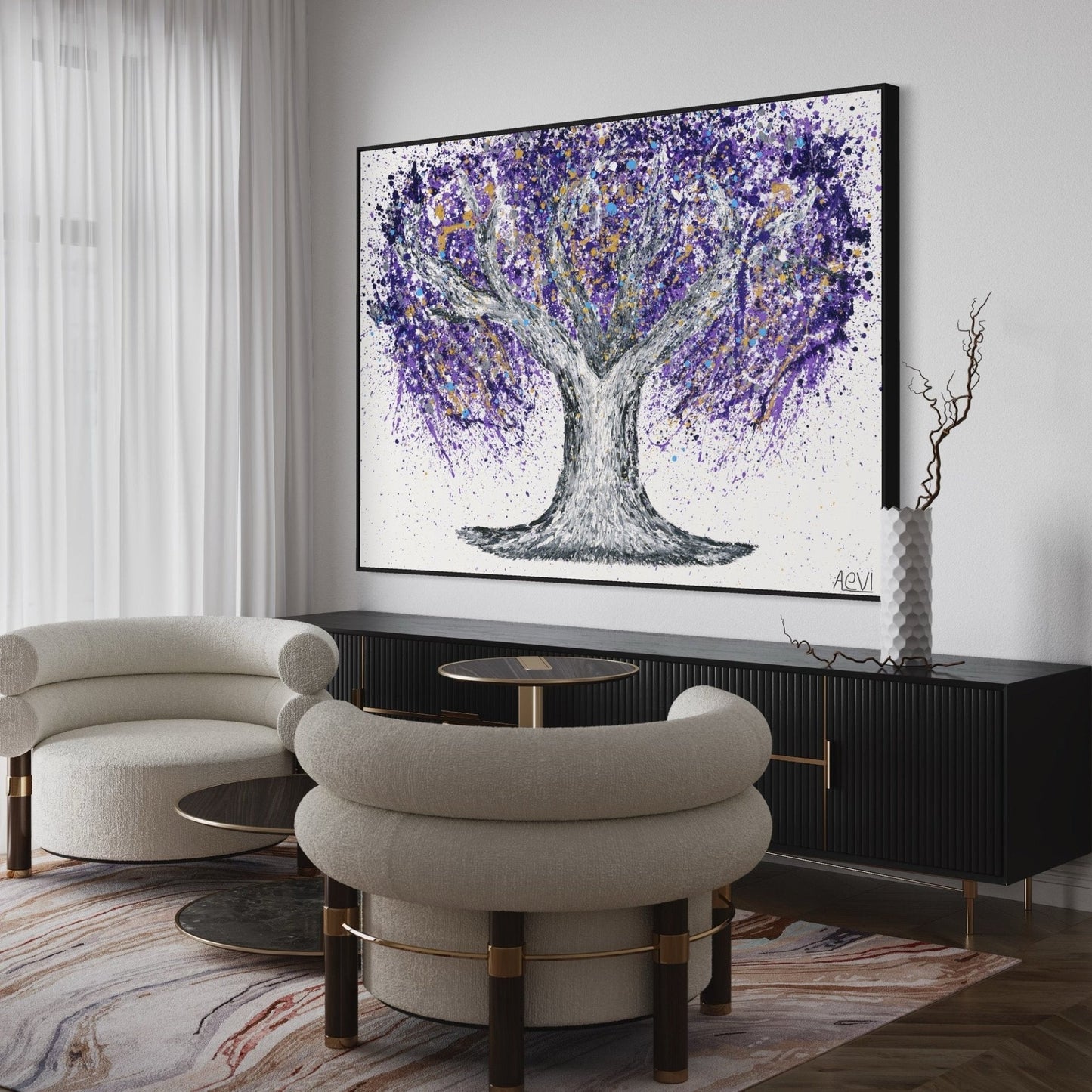 ORIGINAL ARTWORK - GENTLE PURPLE - Canvas BY Albert Levi Art