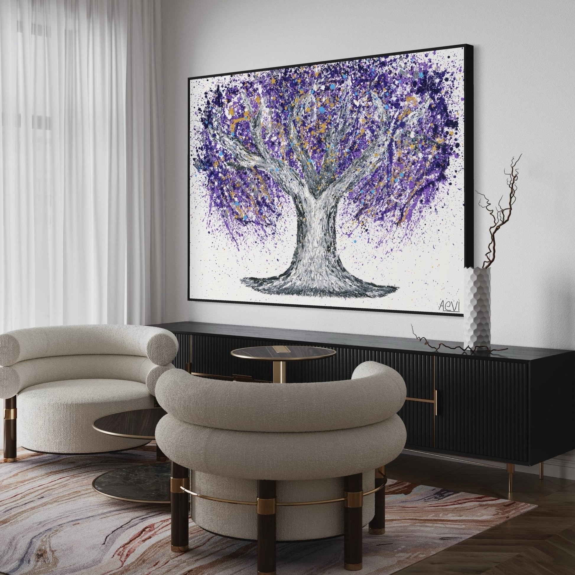 ORIGINAL ARTWORK - GENTLE PURPLE - Canvas BY Albert Levi Art