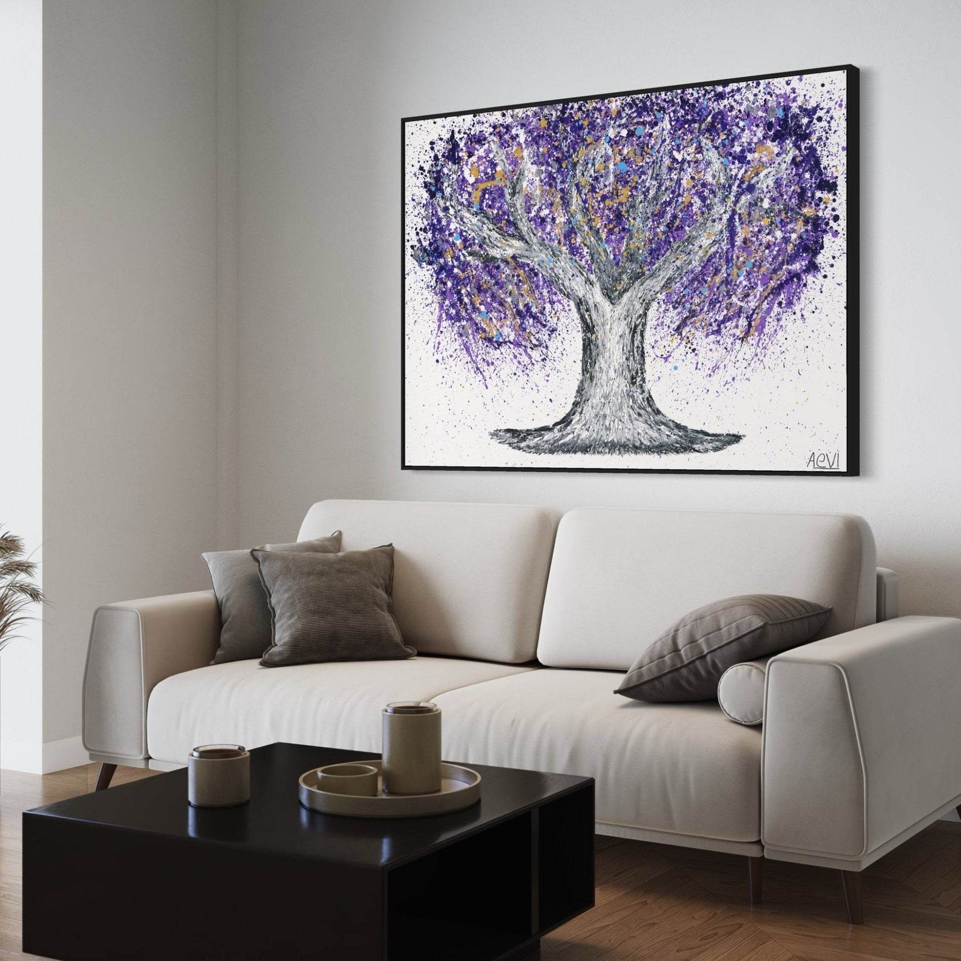 ORIGINAL ARTWORK - GENTLE PURPLE - Canvas BY Albert Levi Art