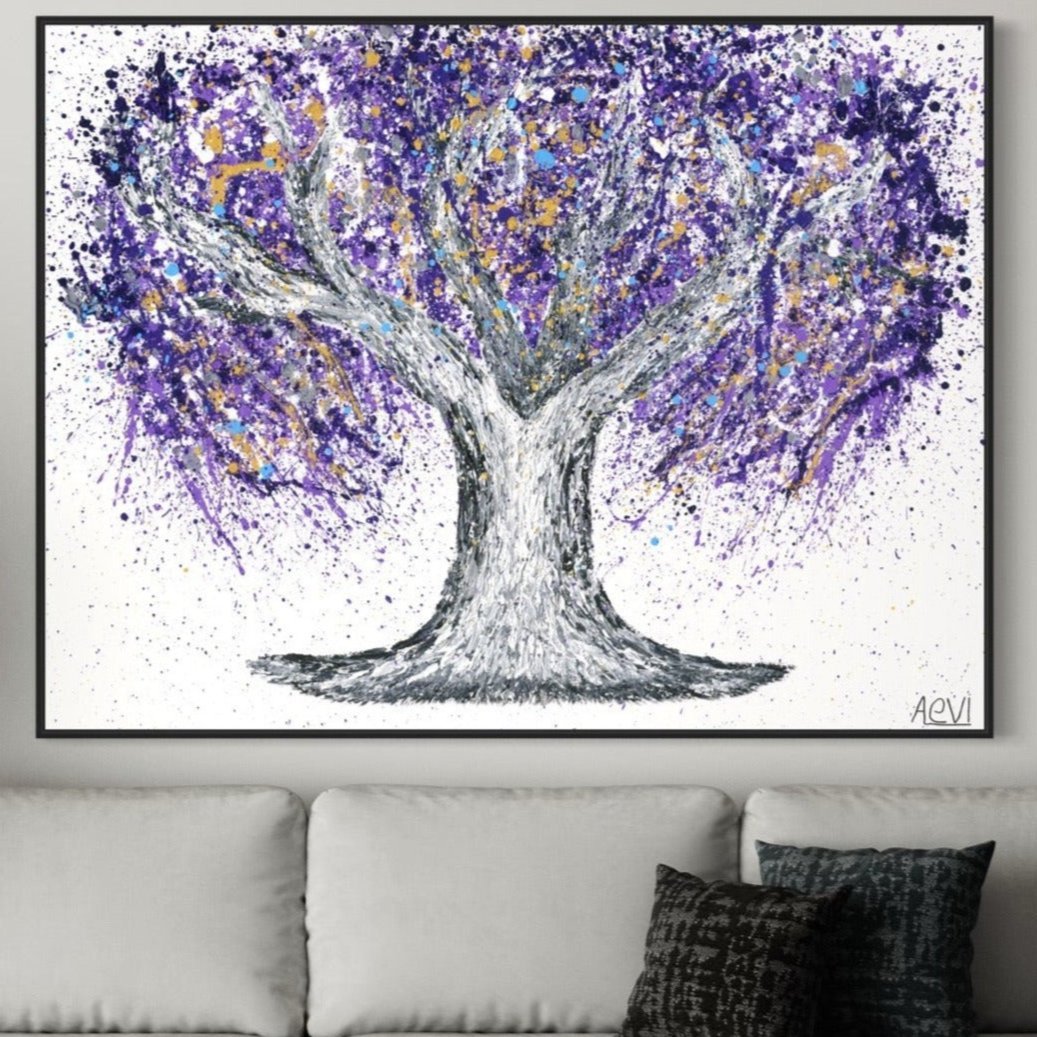 Tree Of Life - Gentle Purple - Canvas BY Albert Levi Art