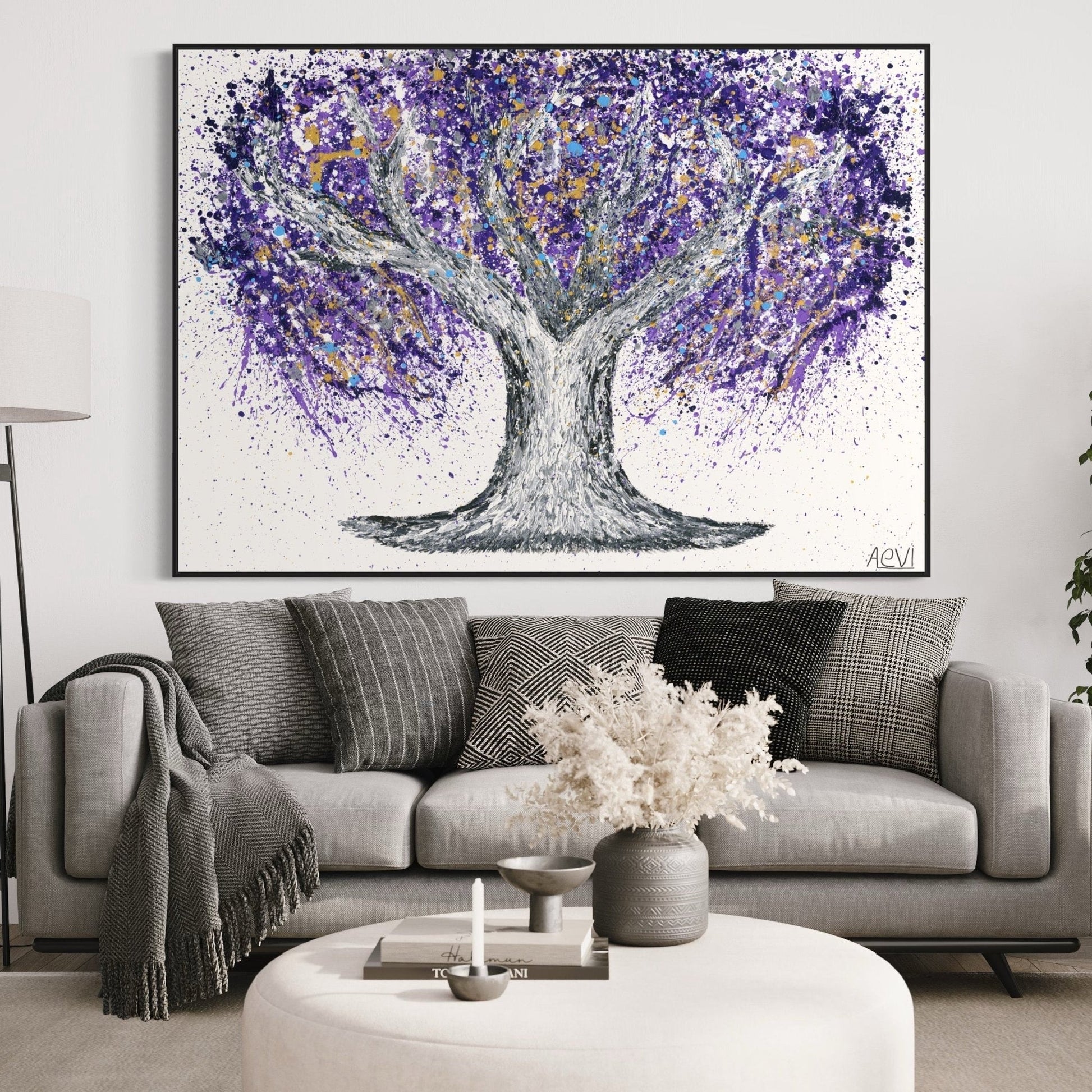 ORIGINAL ARTWORK - GENTLE PURPLE - Canvas BY Albert Levi Art