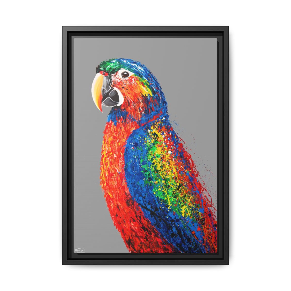 Tropical Color framed canvas print, black frame
