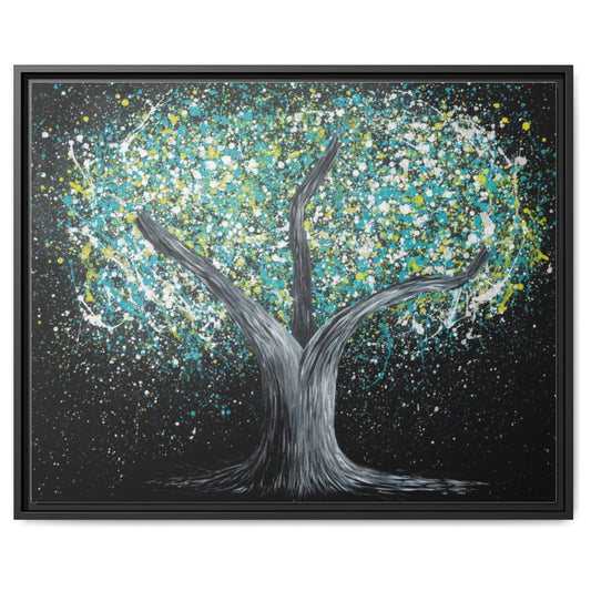 Tree of Happiness Glow in The Dark framed canvas print by Albert Levi