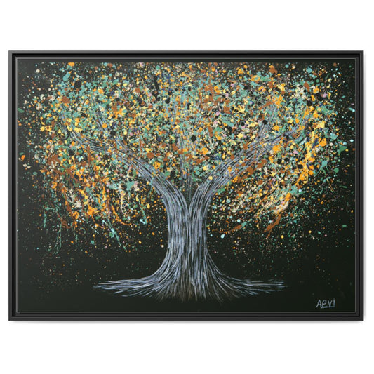 Tree Of Happiness Earth framed canvas print by Albert Levi