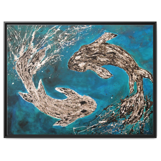 Harmony of Koi framed canvas print by Albert Levi