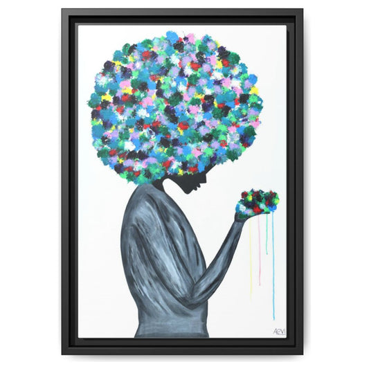 Flowers In The Hair framed canvas print by Albert Levi
