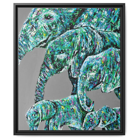 Family Stride framed canvas print by Albert Levi