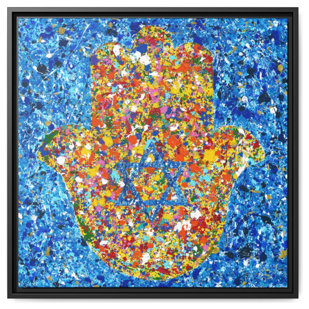 Hamsa Our Shield framed canvas print by Albert Levi