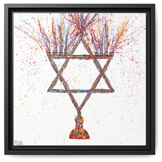 Chanuka Hanukkah framed canvas print by Albert Levi