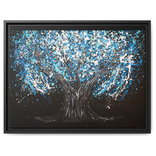 Tree Of Happiness Midnight Serenity framed canvas print by Albert Levi