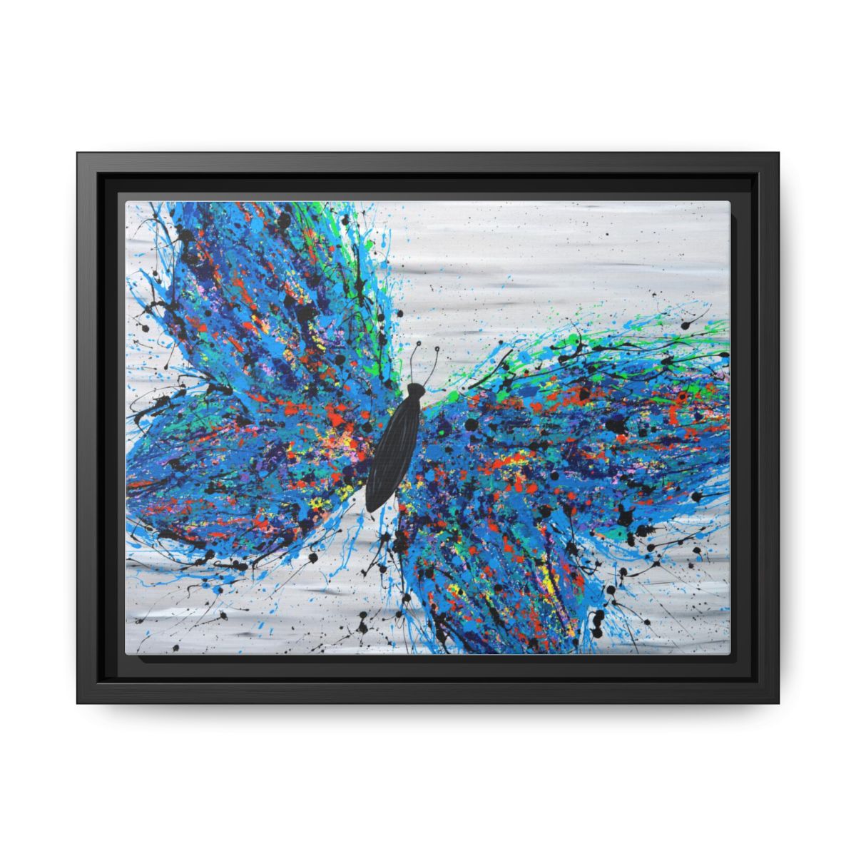 Wild Butterfly framed canvas print, black frame