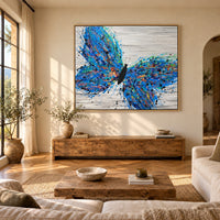 Wild Butterfly canvas wall art, mediterranean living room mockup