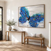 Wild Butterfly canvas wall art, entry bright room mockup