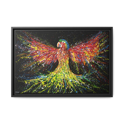 Wild Color framed canvas print, black frame