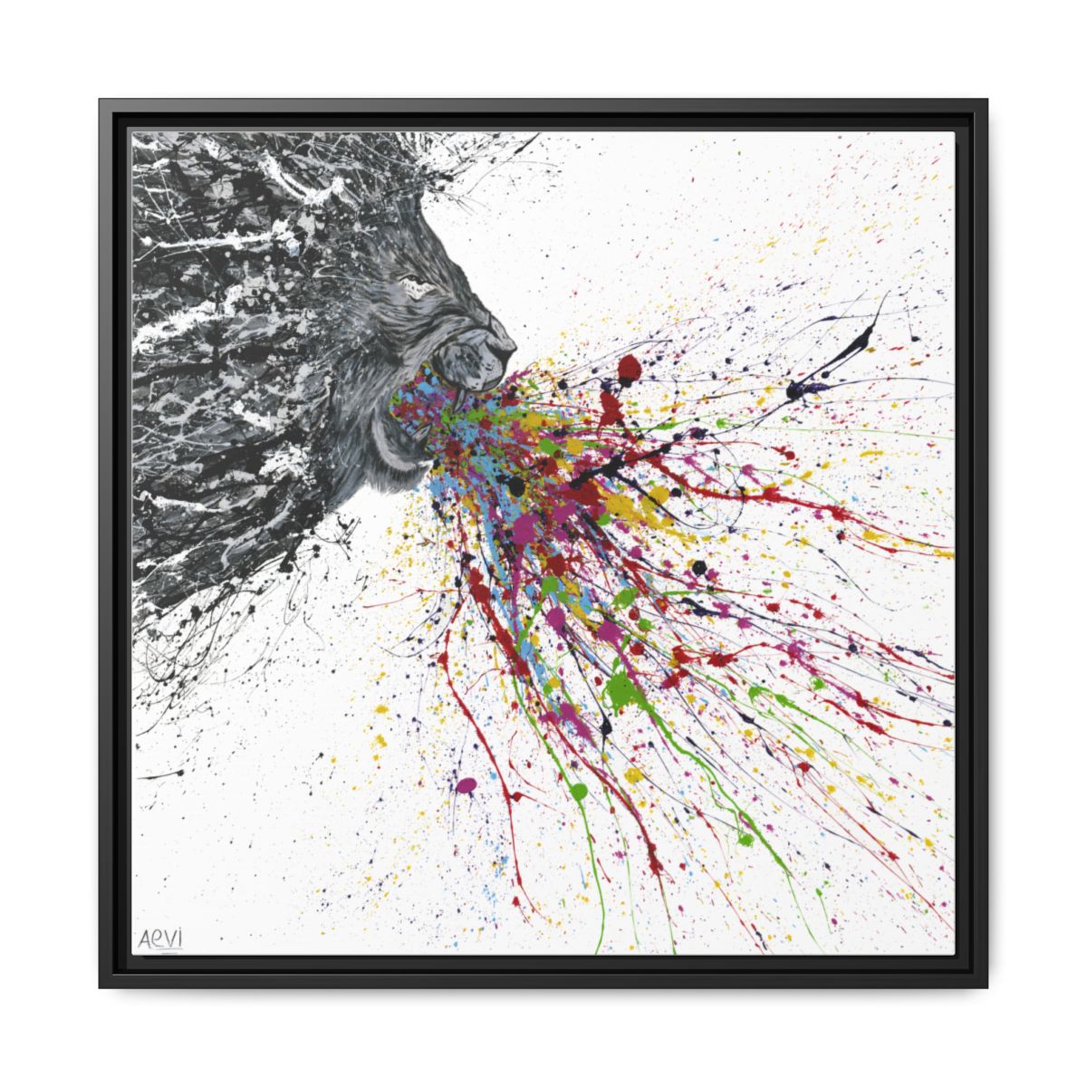 Wild Majestiy framed canvas print, black frame