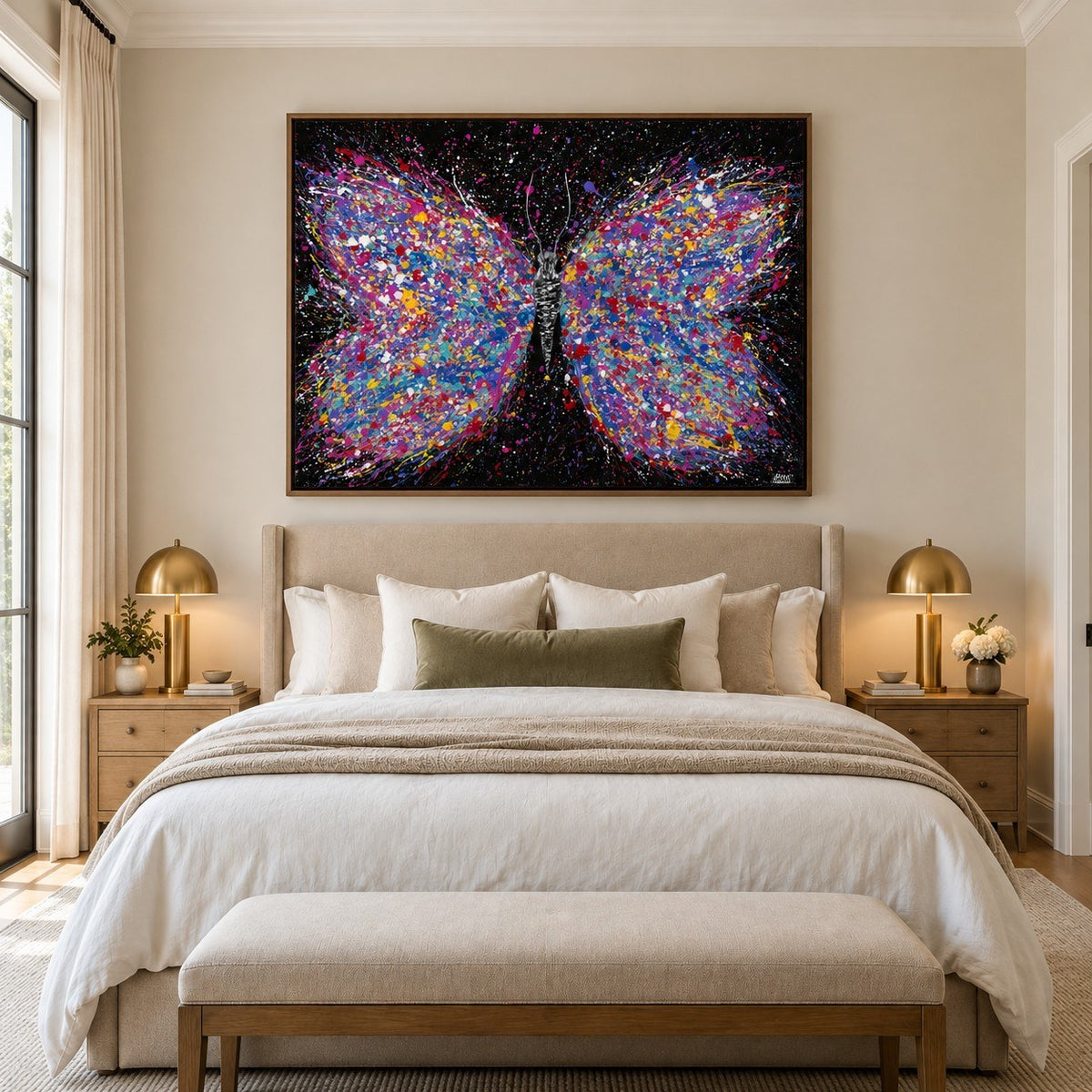 Wings Of Freedom canvas wall art, bedroom warm room mockup