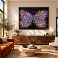 Wings Of Freedom canvas wall art, midcentury living warm room mockup
