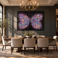 Wings Of Freedom canvas wall art, slate dining wide room mockup