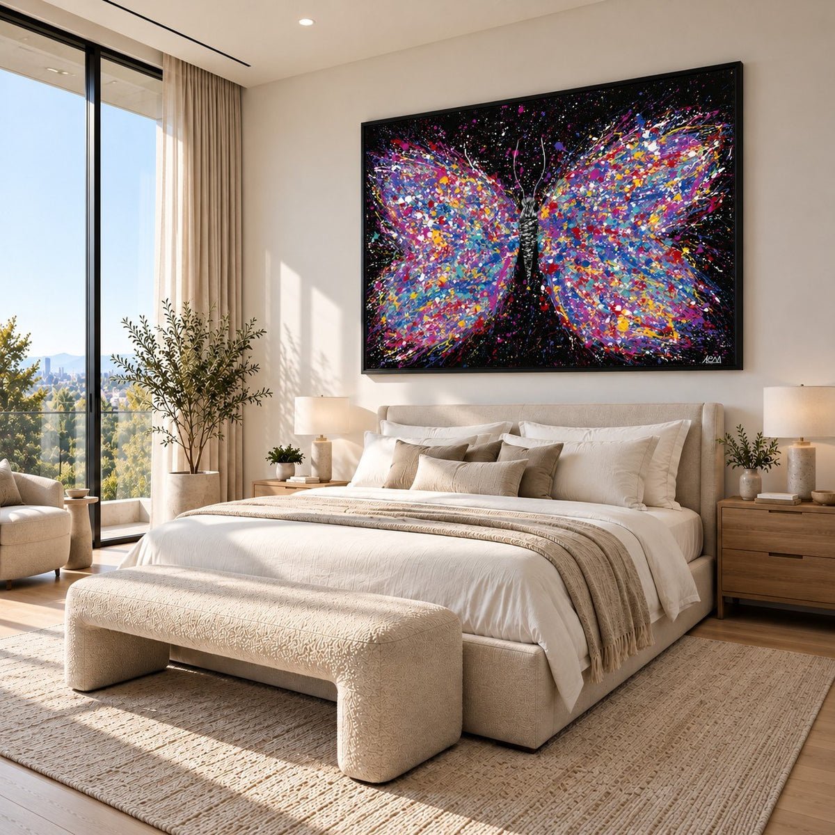 Wings Of Freedom canvas wall art, bedroom bright room mockup