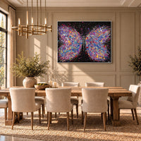 Wings Of Freedom canvas wall art, formal dining taupe room mockup