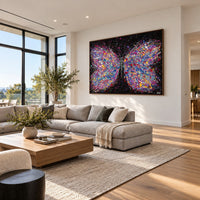 Wings Of Freedom canvas wall art, bright living room mockup